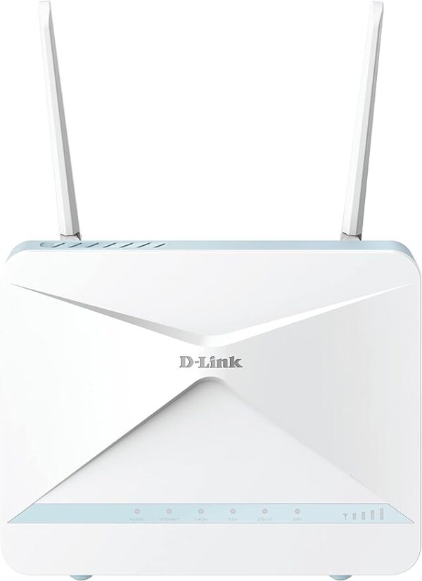 D-Link G416/B EAGLE PRO AI AX1500 4G+ Smart Router with 4G+ LTE Cat 6 Download Up to 300Mbps, Wi-Fi 6, AI Wi-Fi/Traffic Optimiser, Gigabit Ports, WPA3, Wi-Fi Mesh support, Unlocked for All Networks.