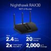 NETGEAR Nighthawk WiFi 6 Router (RAX30) – AX2400 Wireless Speed (Up to 2.4 Gbps) | Up to 2,000 sq. ft. Coverage and 20 Devices - Image 3