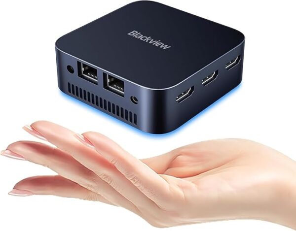 Blackview Mini PC Mini Computer MP80 Intel N5095, 16GB RAM 512GB M.2 SSD, Mini Desktop Computers Micro PC Support 4K Triple Display2.45G WiFiDual LAN3 HDMI3 USB Port